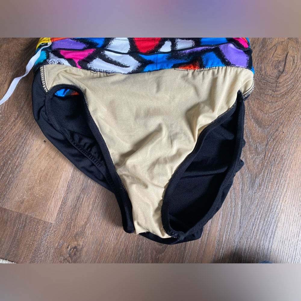 Vintage 90’s Roxanne convertible bikini made in USA size 16 bandeau to halter - Picture 4 of 13